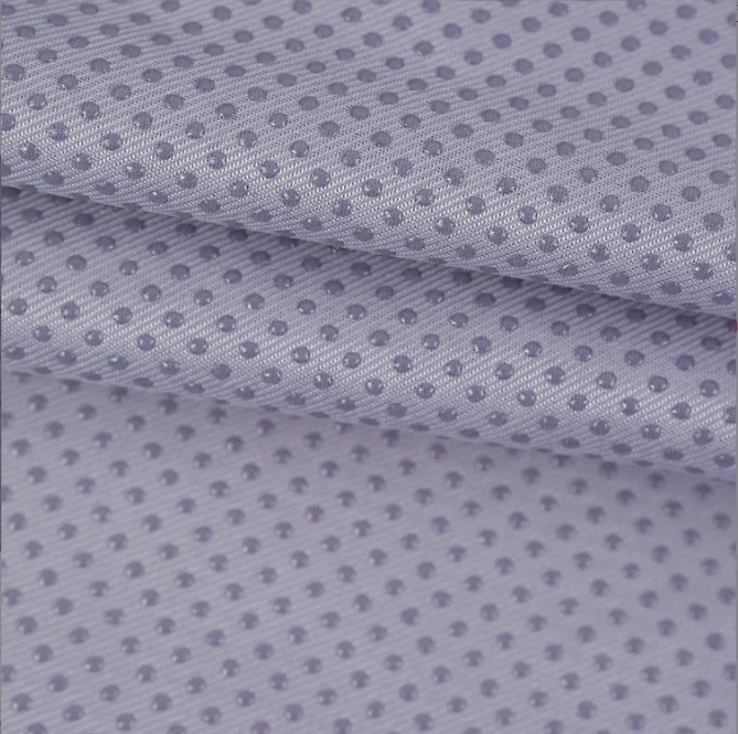 Microfiber Polyester Non Slip oxford twill Fabric Silicone / pvc  Dotted Anti Slip Fabric For home textile pet cushions 230gsm