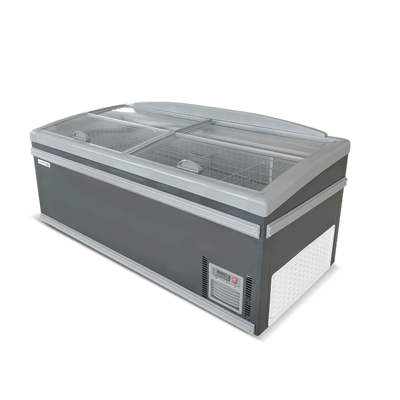 Factory Price Supermarket Commercial Sliding Glass Door Combined Island Freezer Display Chest