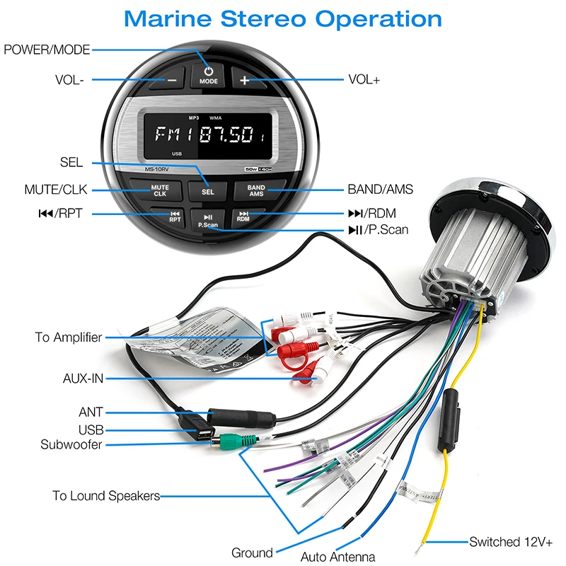 JMC MP3 Player Marine Radio FM Radio BT For Marine Golf
