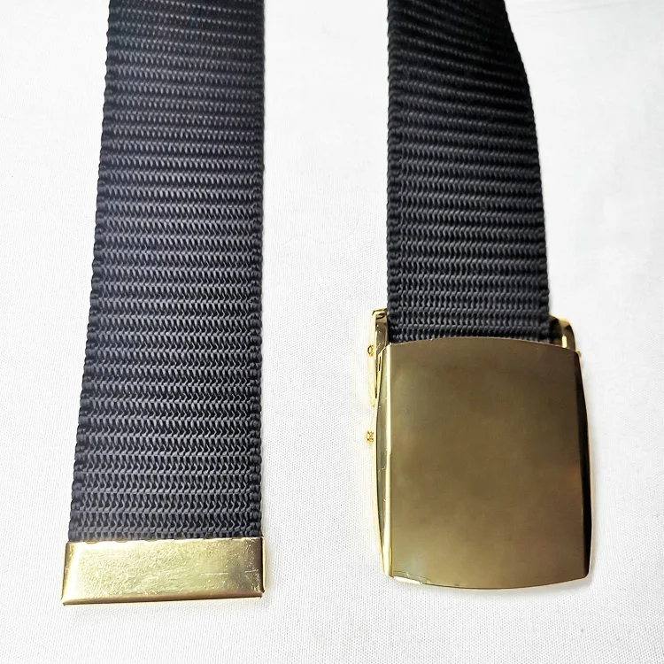 cambodia nylon canvas web belt with golden alloy blank buckle