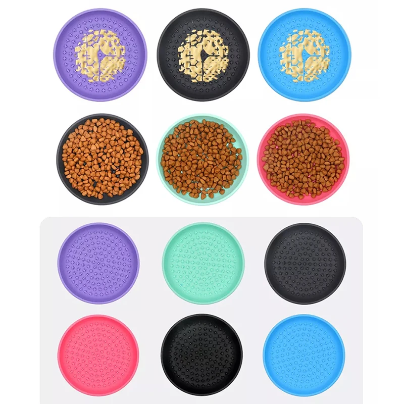 Interactive Dog Lick Bowl BPA-Free Silicone Feeding Bowl Anxiety Relief Slow Eating Pet Food Bowl with Suction Cups