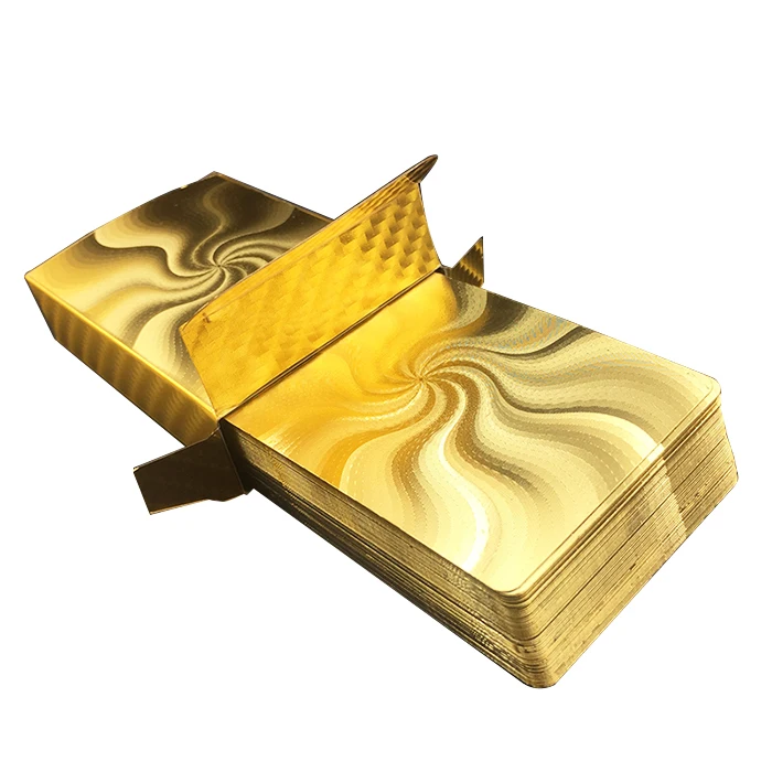 
GS-18027 Custom Gold Foil Play Game Cards PET Poker Playing Cards For Gift 