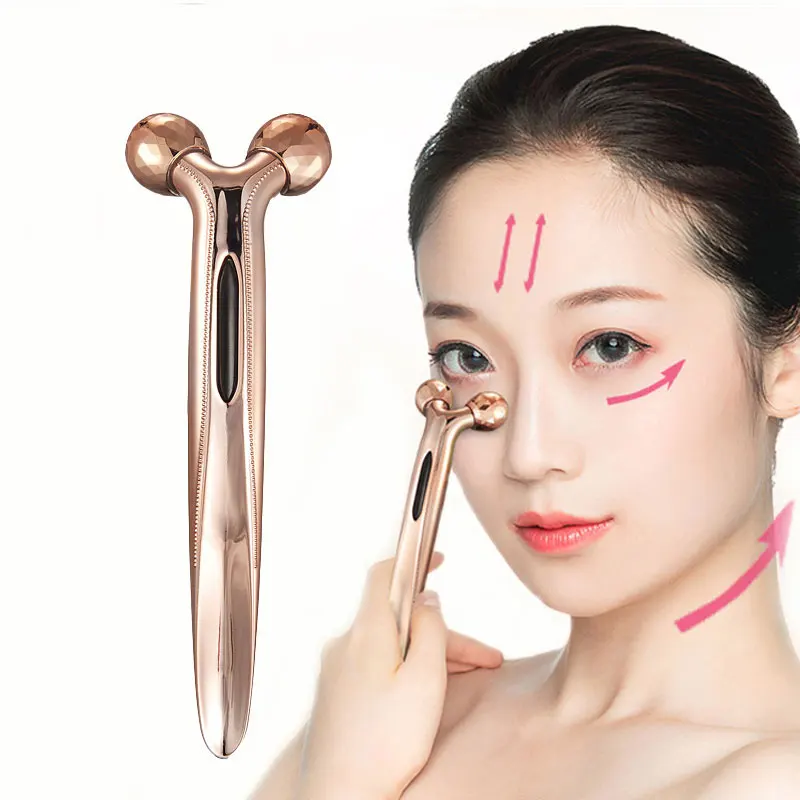 Masaje Facial 2021Private Label Slimming Lifting Anti Wrinkle Y-shape 360 Degrees 3D face Massager Roller