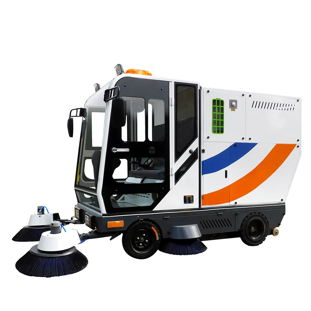 Full Closed Electric Big Street Sweeper Car Four-wheel Sweeper Commercial Ride On Road Floor Sweeper
