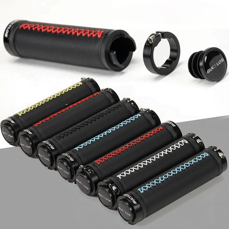 OEM/ODM BUCKLOS Bicycle Handle Lock Grip 22.2mm Shockproof Microfiber Leather Non-slip Comfortable MTB Grips Mountain Bike Parts