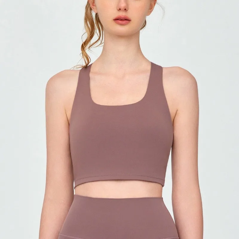 Sports Fixed Cup Shockproof Push-up Gymwear Beauty Back Summer Breathable Pilates Workout Top Training Women Yoga Bra