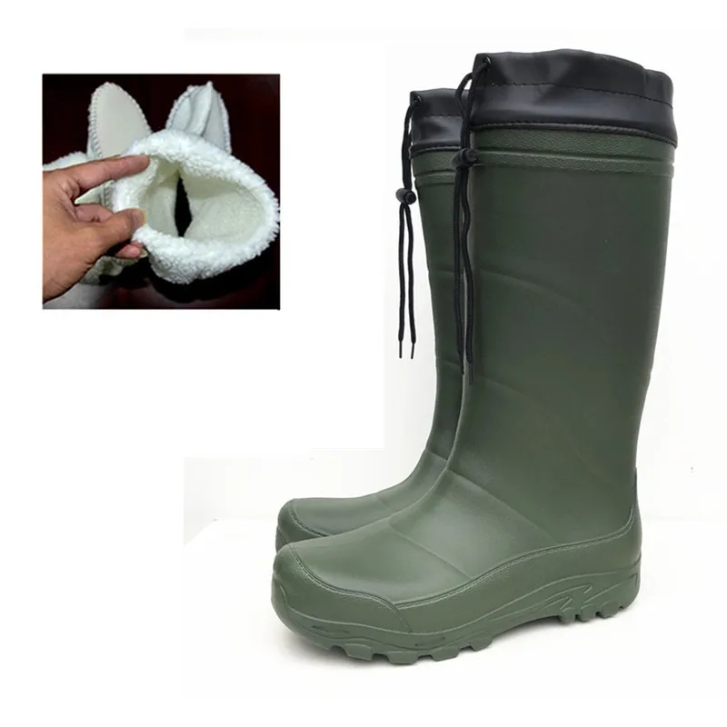 EVA Rain Boots EVA Lightweight Super Anti-Wearable Fishing Winter Waterproof Removable Liner Adjustable Cuff Waterproof Boots