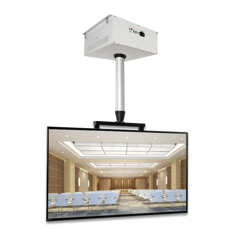Remote Control Full Automation Telescopic TV Ceiling Lift Flip Down TV Mount Motorized Ceiling TV Mount