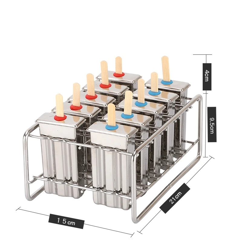 Оптовая продажа, форма для мороженого «сделай сам» из нержавеющей стали 18/8, 10 моделей, цилиндрическая форма для мороженого