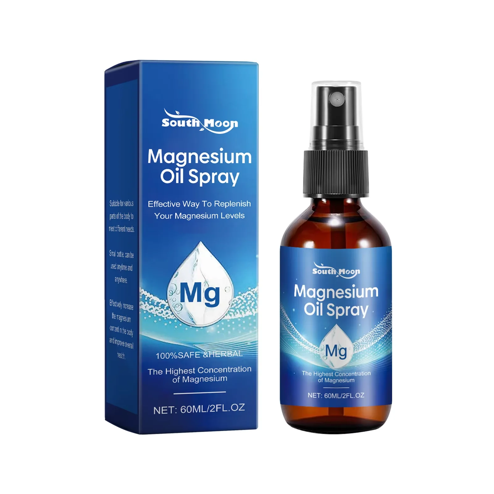 Private label 60ml deodorant reduces stress pure magnesium cramp oil spray,magnesium mist daily body oil spray all skin