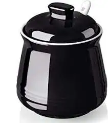 Black White Custom Kitchen Set Creamer and Sugar Pots