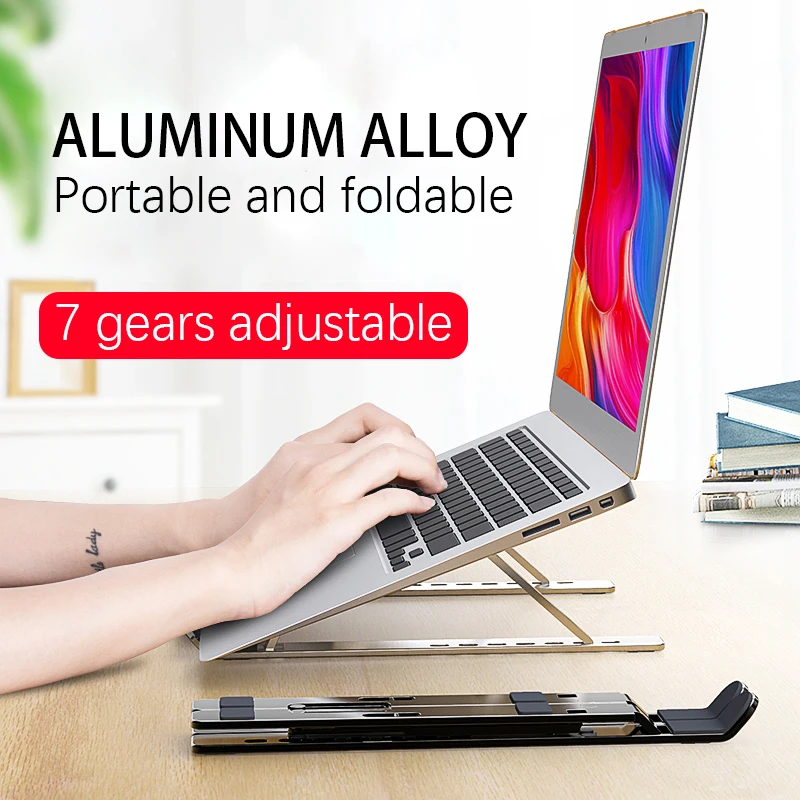 Складная подставка для ноутбука алюминиевый регулируемый держатель планшета