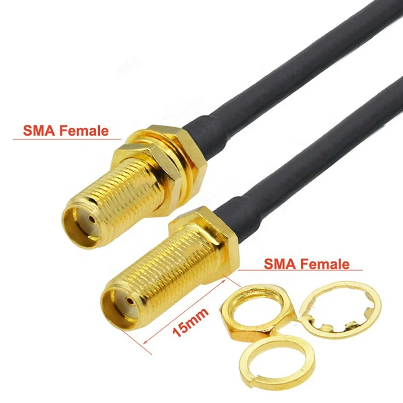 Copper Conductor Coaxial Sma Female Plug Right Angle Crimp For Rg58 RP SMA Mela 90 Degrees Rg58 Cable Connectors