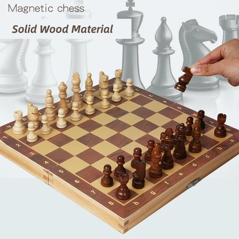 29*29cm Chess Board Backgammon Set Checkers Magnetic Two Queens