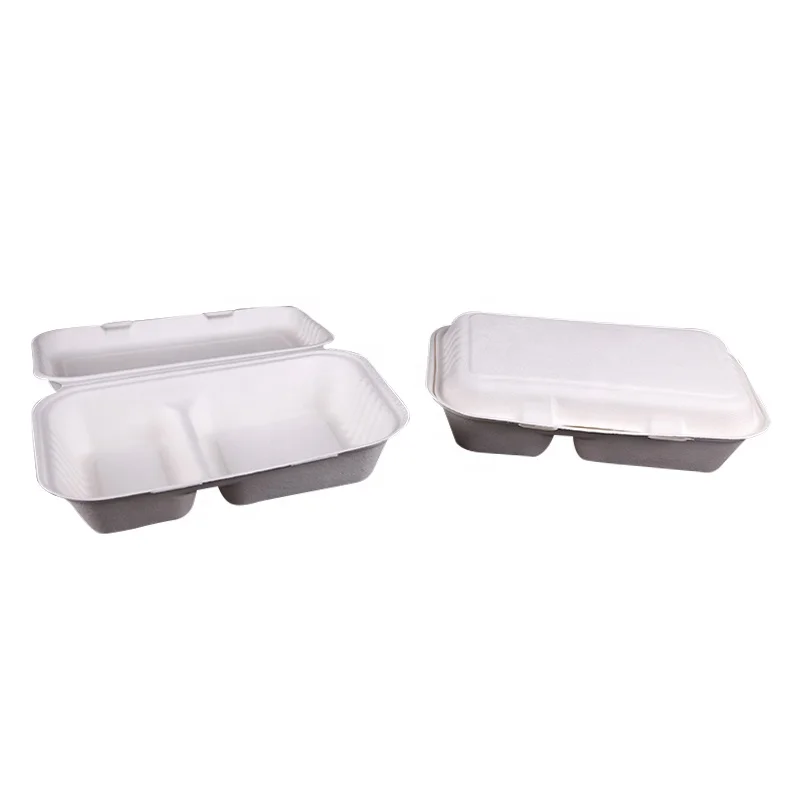 Biodegradable Disposable Clamshell Box Sugarcane Pulp Food Container