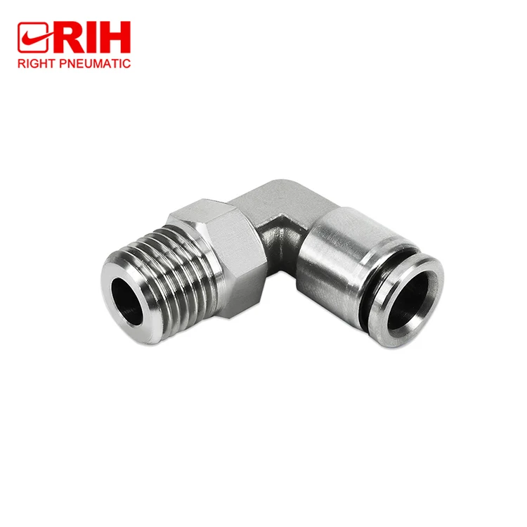 MPL joint copper nickel plated elbow joint PL full copper external thread 90 degree right angle gas pipe quick insert