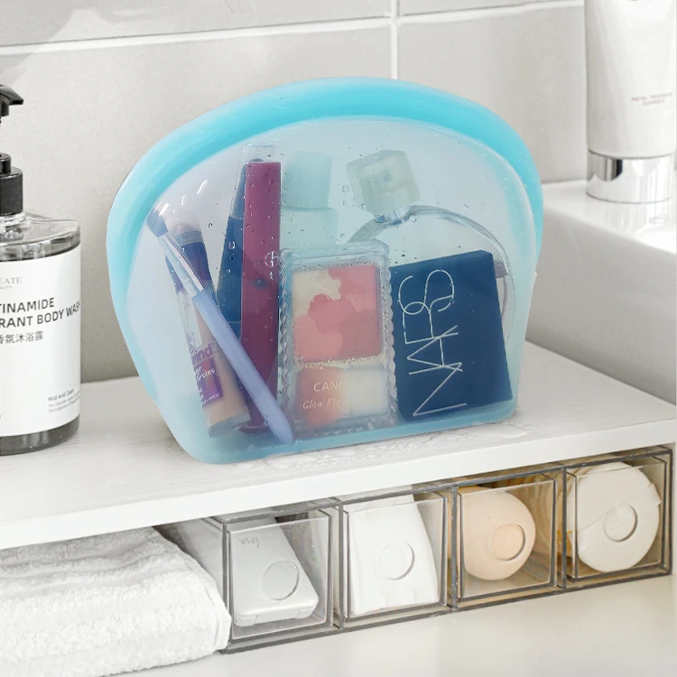 Запатентованная Косметическая многоразовая сумка для хранения подарок Удобная герметичная силиконовая дорожная косметичка