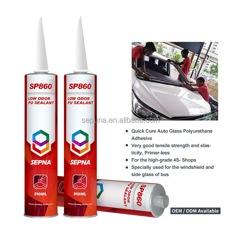 SP860 single package fast curing pu windshield urethane bonding sealant adhesive for truck glass windscreen repair installing