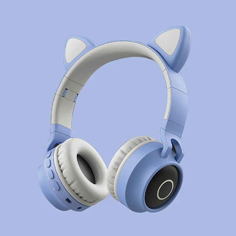 Lovely student girl cute cat ear earphones wireless Blue tooth cat ear gaming headset