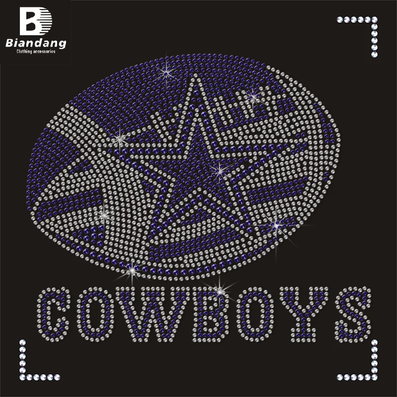 Dallas Cowboys Iron on Rhinestone Transfer Designs NFL Crystal Stones Sheets for Clothing Jackets