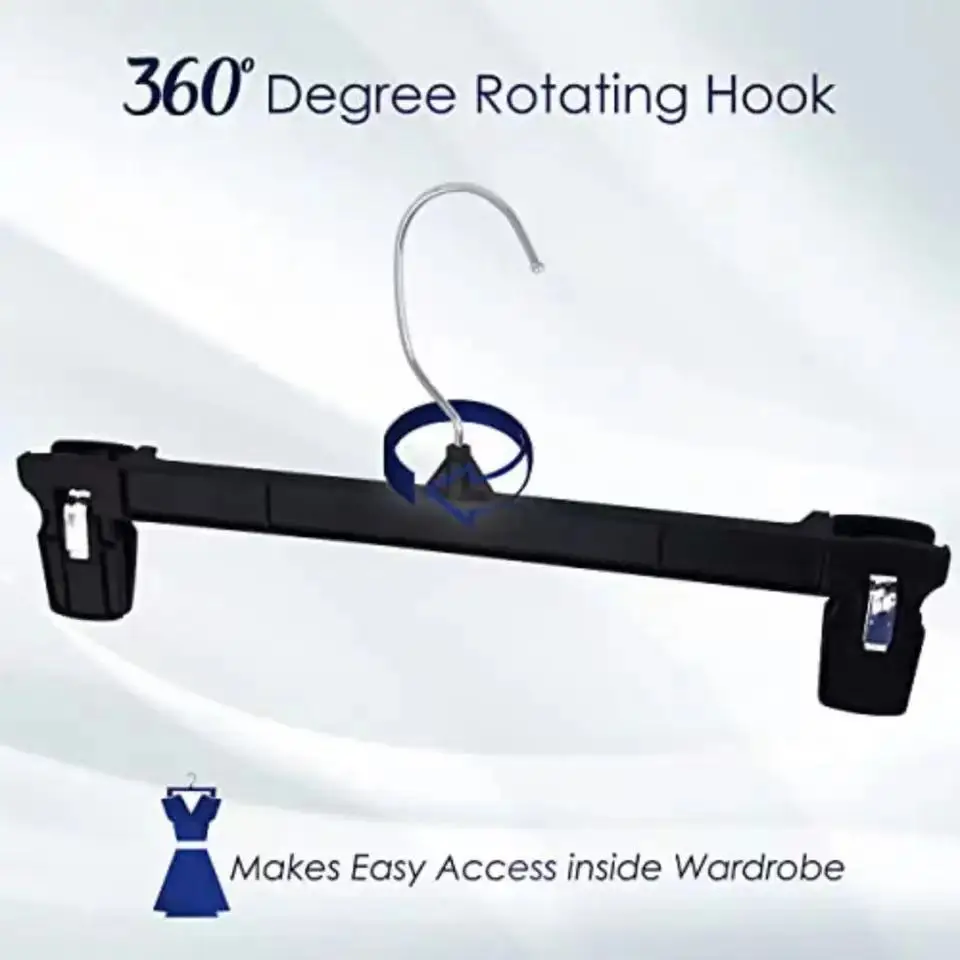 Dry Wet Anti Slip Plastic Hangers Home Multifunctional Coat Hangers Plastic Trousers Rack Pant Hanger With Clip