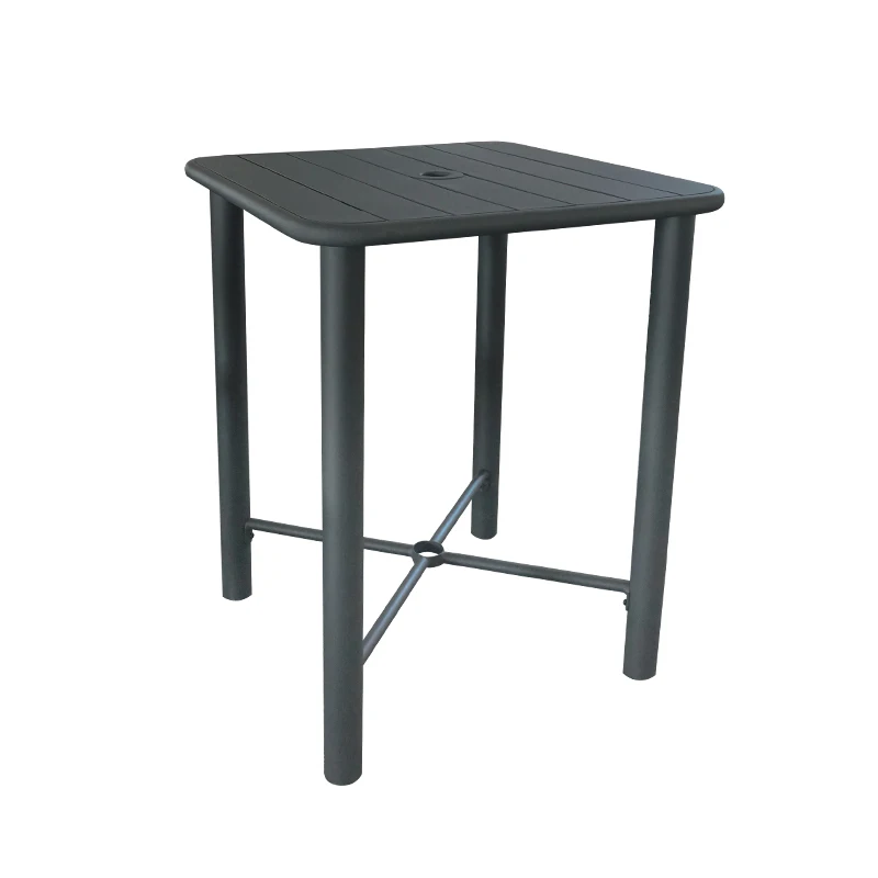 Wholesale bistro restaurant red square metal frame table/ industrial iron dining table