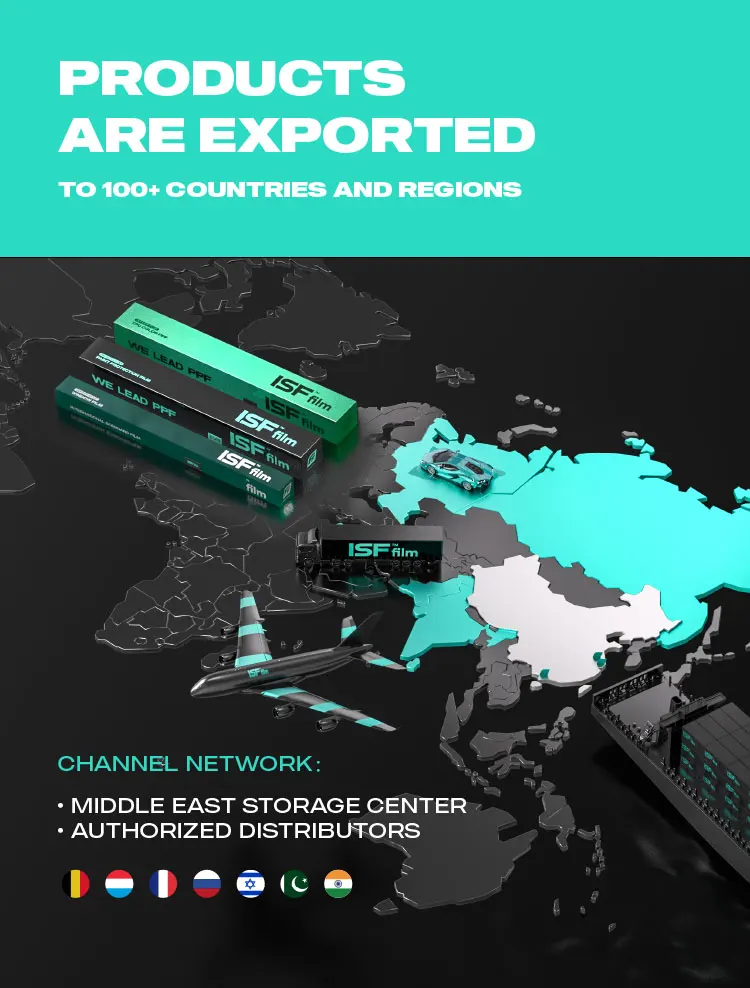 ISF 10 Years warranty anti yellow anti scratch invisible tpu ppf manufacturers car glossy tpu ppf paint protection film