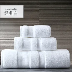 Wholesale high quality thick soft terry 3 pcs face hand bath 100 cotton towel set