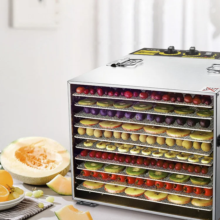 Huge capacity commercial industrial fruit and food dryer 10 trays stainless steel fruit vegetable meat dryer food dehydrator