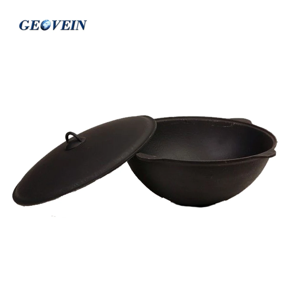 Pre-seasoned New Type 15L Asian Cast Iron Kazan Pot for Camping