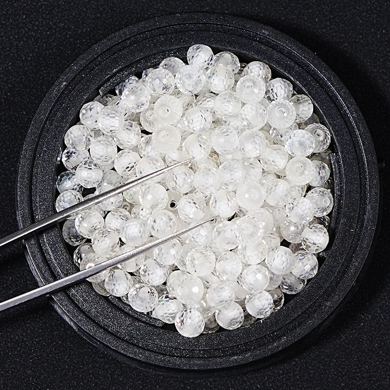 2023 New Arrival White Moissanite Faceted Beads  moissanite diamond jewelry Faceted moissanite Beads Balls Shape in Stock