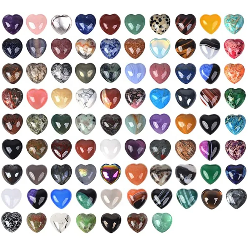 Hand-carved natural stone wholesale crystal heart available for selling