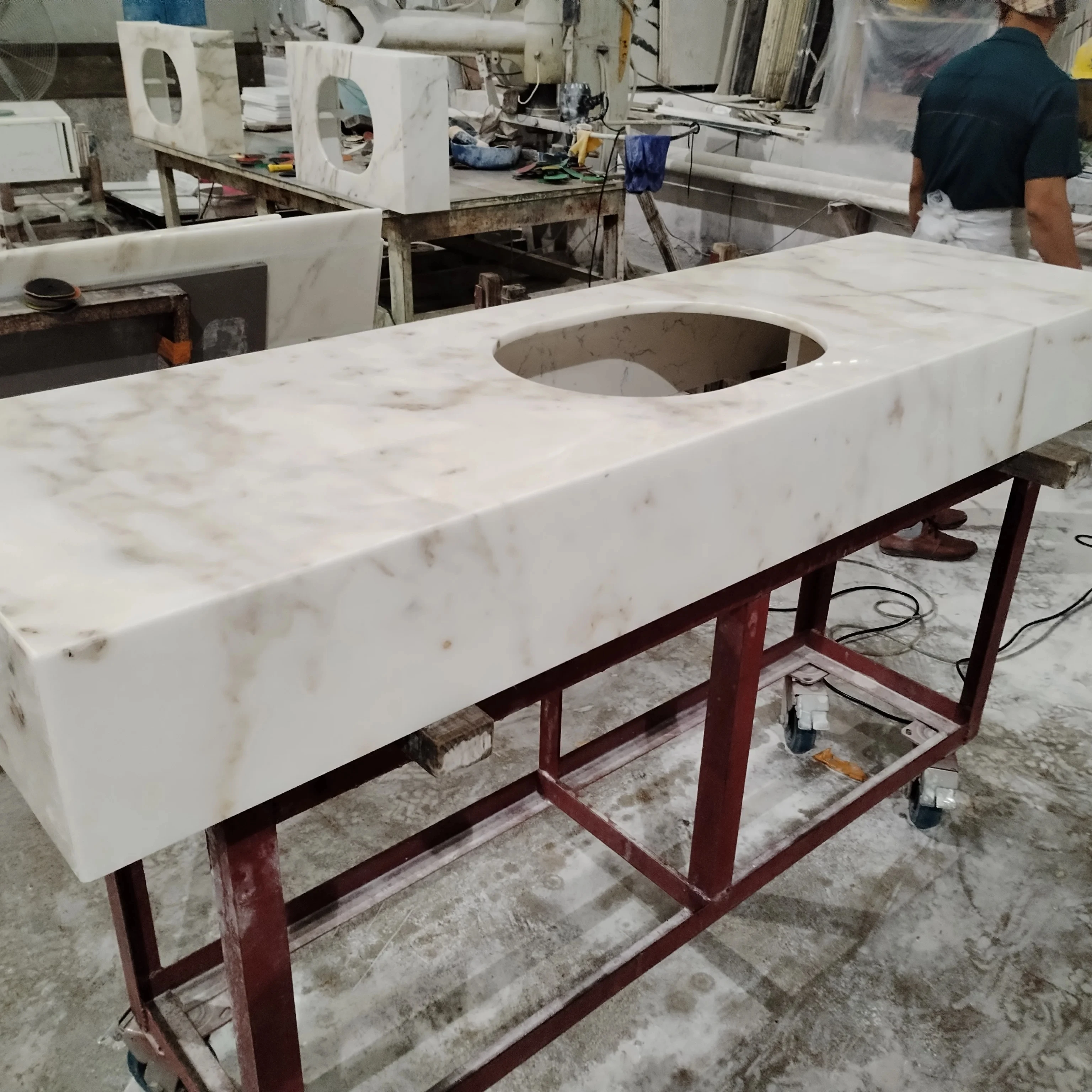 Source Manufacturer Marble Direct Sales Customized Processing Island Countertop Specifications Furniture Top Consultation