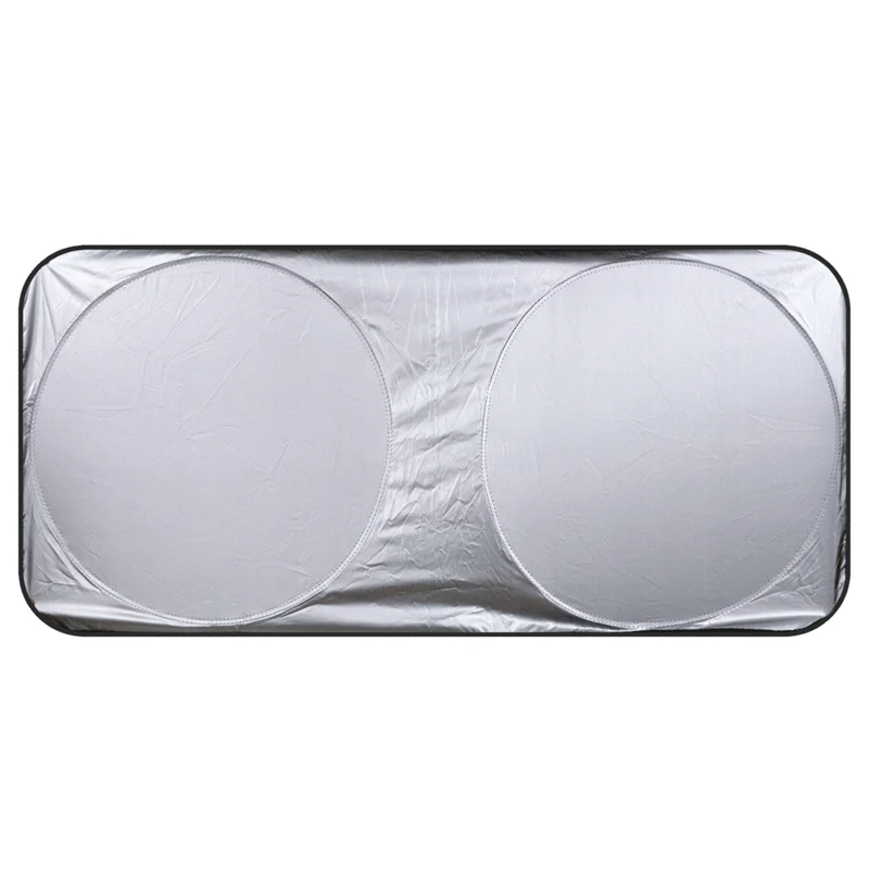 Printed polyester sunshade for car front window