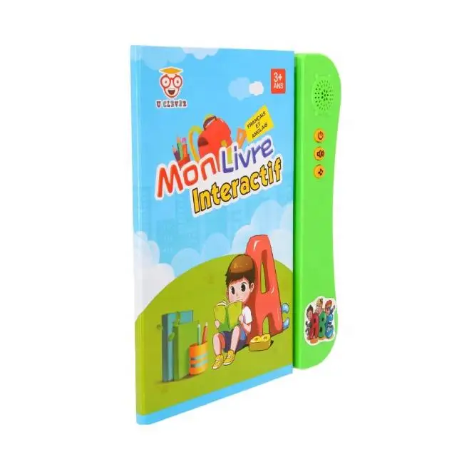 French English Talking Book Writing Spanish English Bilingual Electric Learning Smart Talking Book For Kids Development