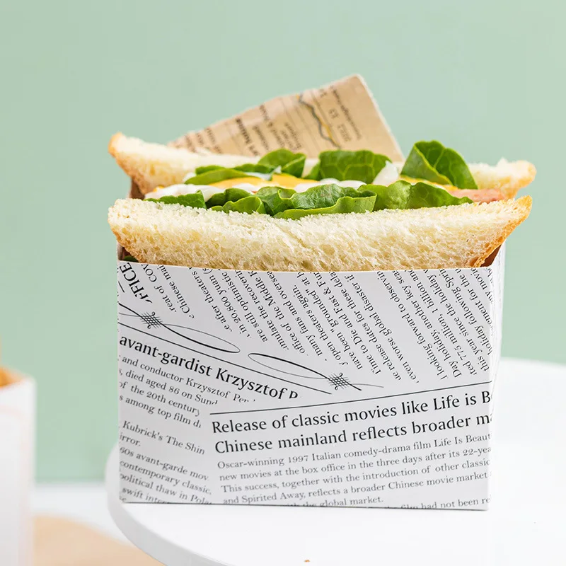 Custom Paperboard Tray Takeaway Sandwich Wrapper Paper Burger Container Box