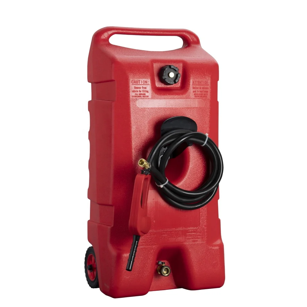 Fuel Caddy, 53L Portable Gas Fuel Tank Container Caddy with LE Fluid Transfer Siphon Pump and 3M Long Hose
