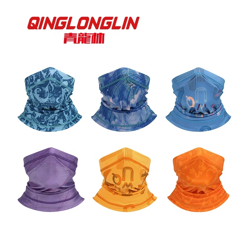 QINGLONGLIN Custom Printing Neck Gaiter for Men and Women cooling Soft High Quality Fabric Bandana Scarf Outdoor Sports