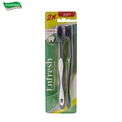 Enfresh Customized Oral Care Ultra Soft Charcoal Bristles Adult Toothbrush 2 Piece Pack