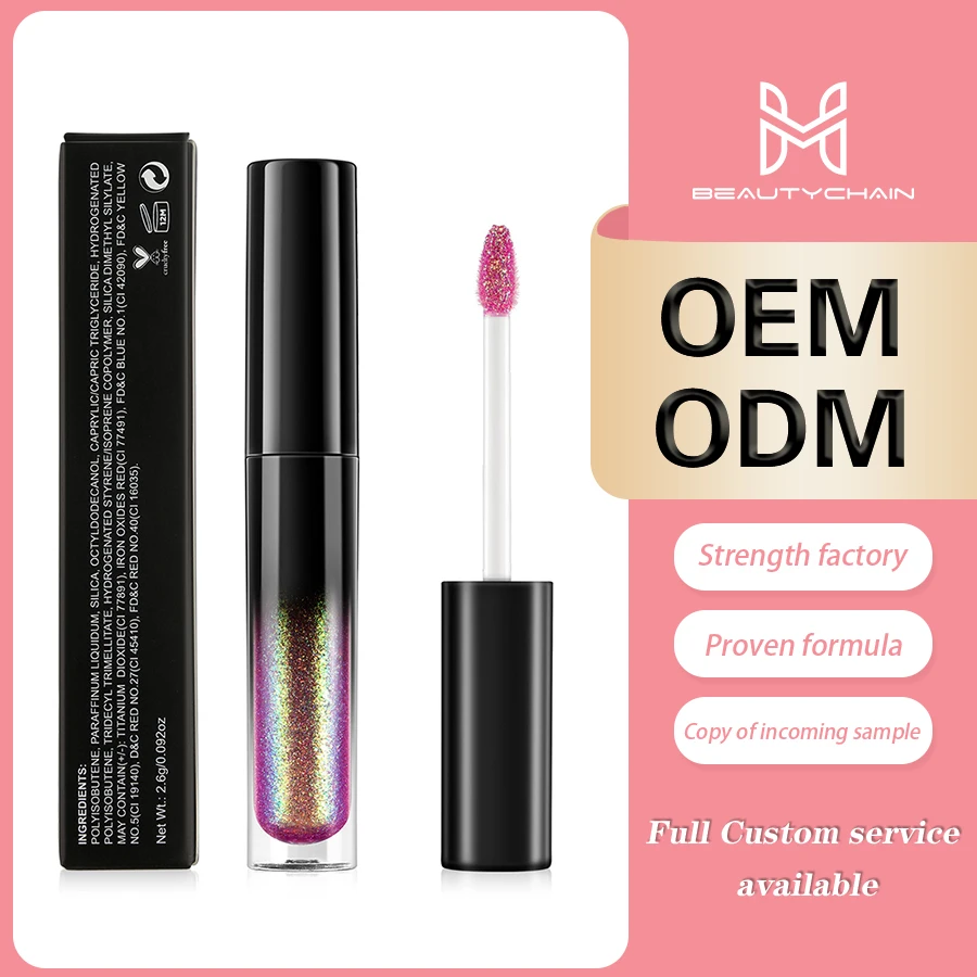 MLM Custom Makeup Waterproof High Pigment Vegan Cruelty Free Chameleon Liquid Shimmer Glitter Lip Gloss