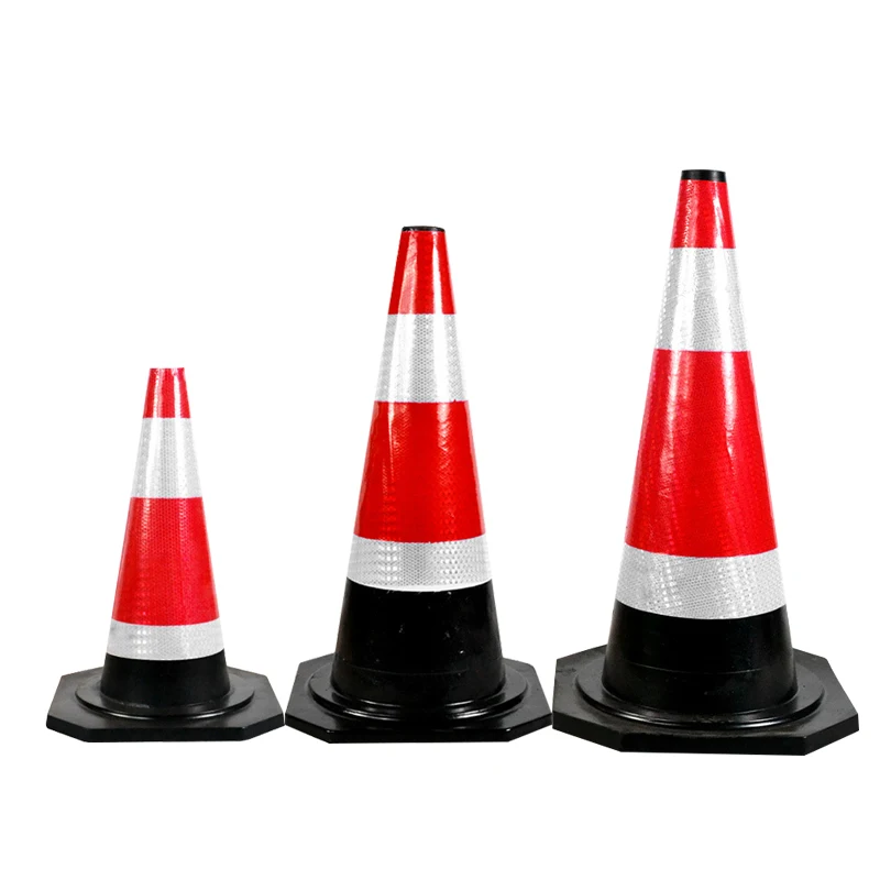 28in White And Red Color Stackable Traffic Cone For Road Safety