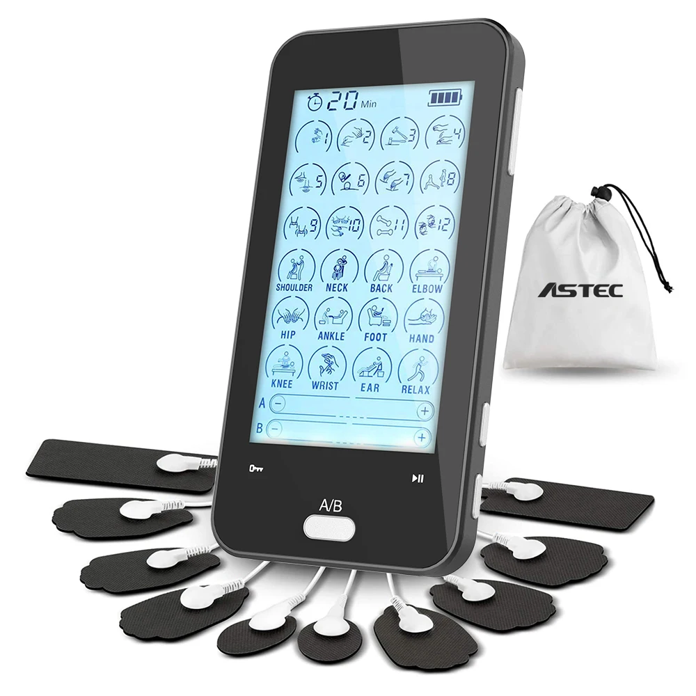 Touchscreen Model 24 Massage Modes 4 Channels Electronic Pulse Massager Pain Relief TENS Machine