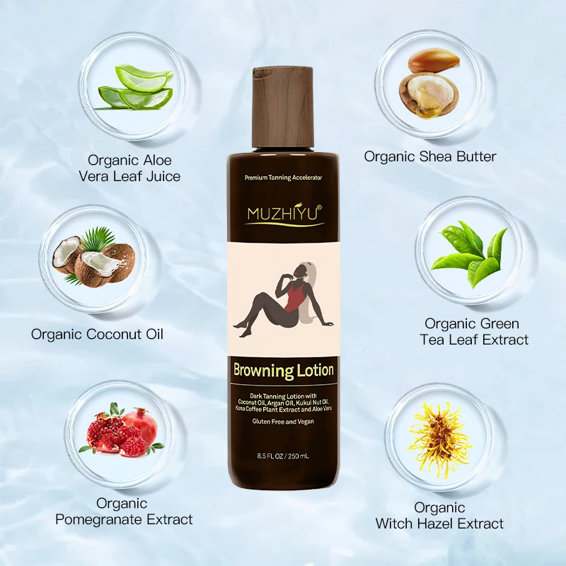 OEM Natural Shimmering Oil Dark Tanning Oil Brown Tanner sun oil tanning facial tanner tanning