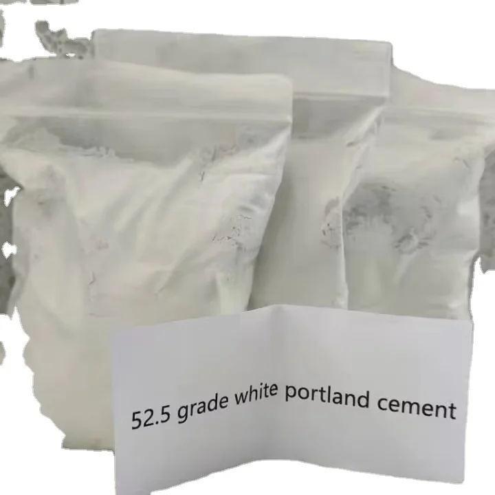 White portland cement and wall putty used in construction