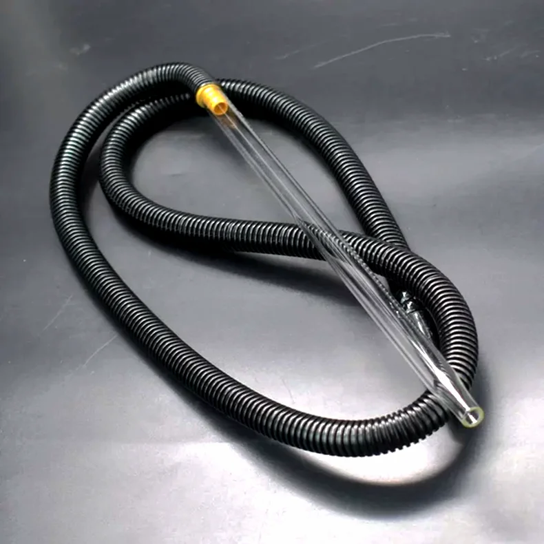 Disposable glass handle/Plastic handle hookah pipe Multi-color custom hookah pipe disposable hookah hose