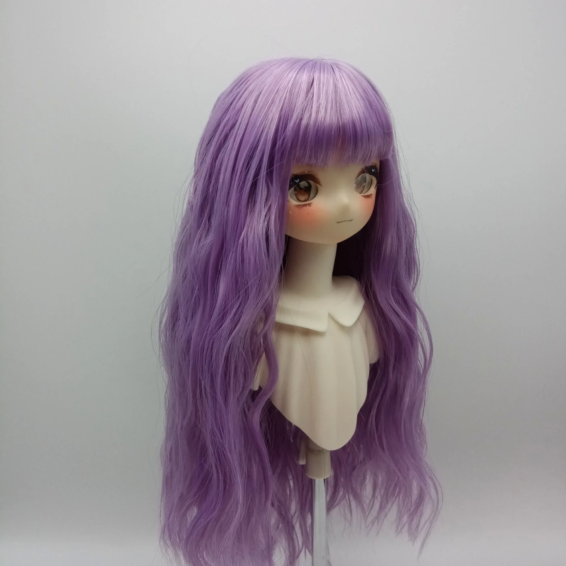 BJD Hair Wig Natural Wavy Long Hair with bangs 1/3 1/4 1/6 Synthetic Cosplay Doll wig for Ball-jointed Doll Baby Girls