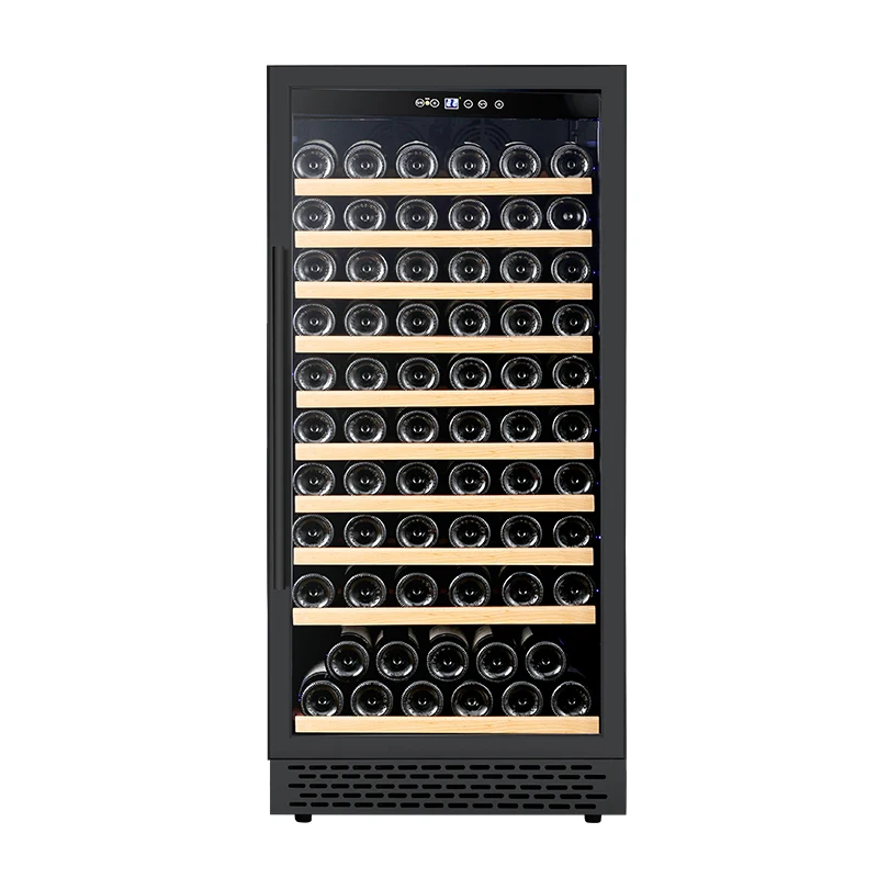 285L 110 Bottles Compressor Single Zone Wine Fridge Stainless Steel Wood Shelf Wine and Beverage Coolers