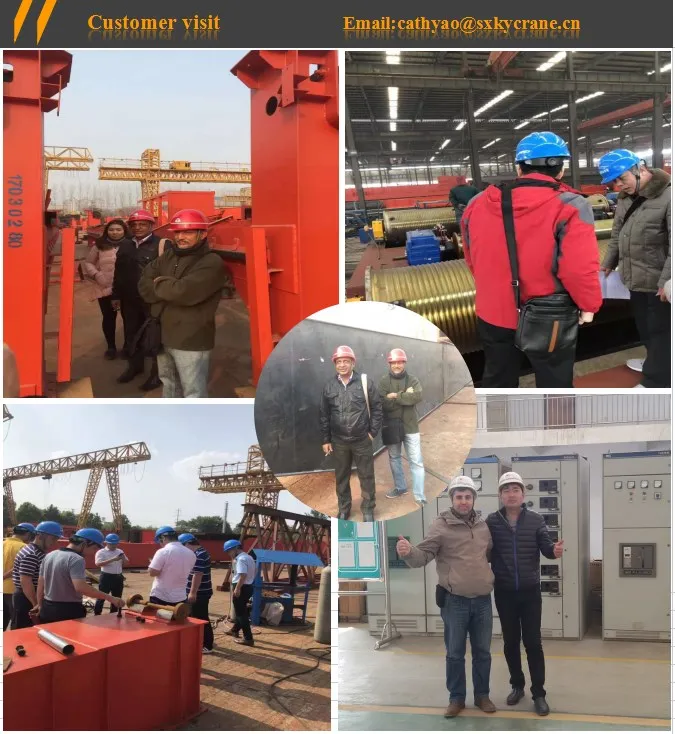 50 ton heavy duty double girder overhead crane with electric mobile trolley