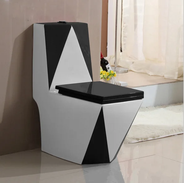 Factory direct wholesale toilet household toilet clean glazed super swirl siphon color diamond integrated toilet