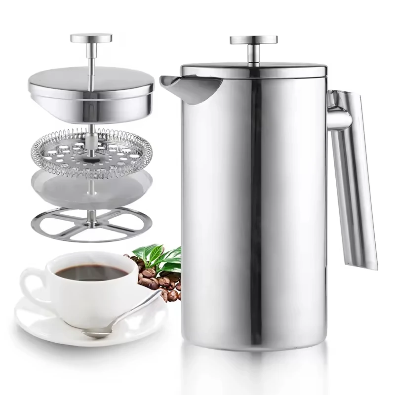 Prensa Francesa French Press Suppliers Stainless Steel Thermos Mini French Press Coffee Plunger